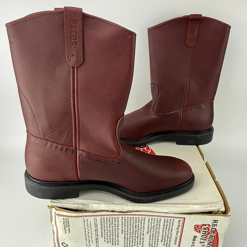 Vintage Red Wing Pecos 1104 Leather Pull On Work Boots Mens 13 D NIB